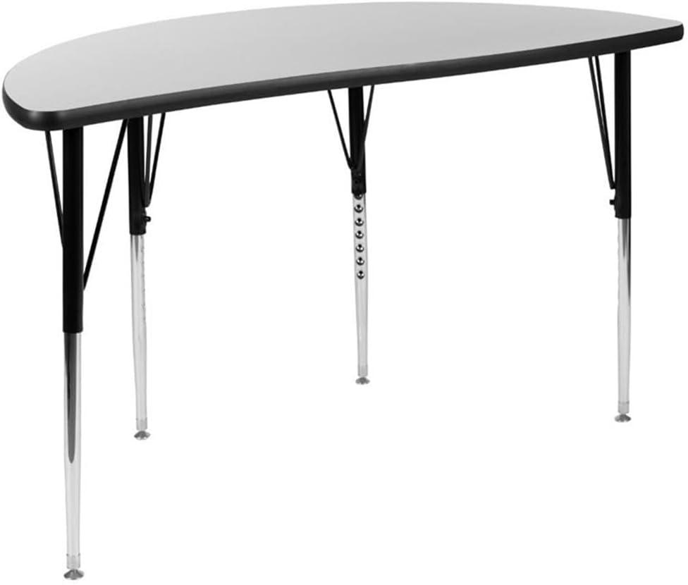 Flash Furniture Goddard Half Circle Wave Collaborative Adjustable Height Activity Table