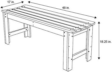 Shine Company 48" Cedar Wood Backless Garden Bench in Brown