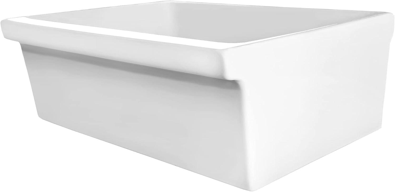 Whitehaus Collection 36" Reversible Single Bowl Fireclay Kitchen Sink: 2-1/2” Lip, 2” Lip Front Apron