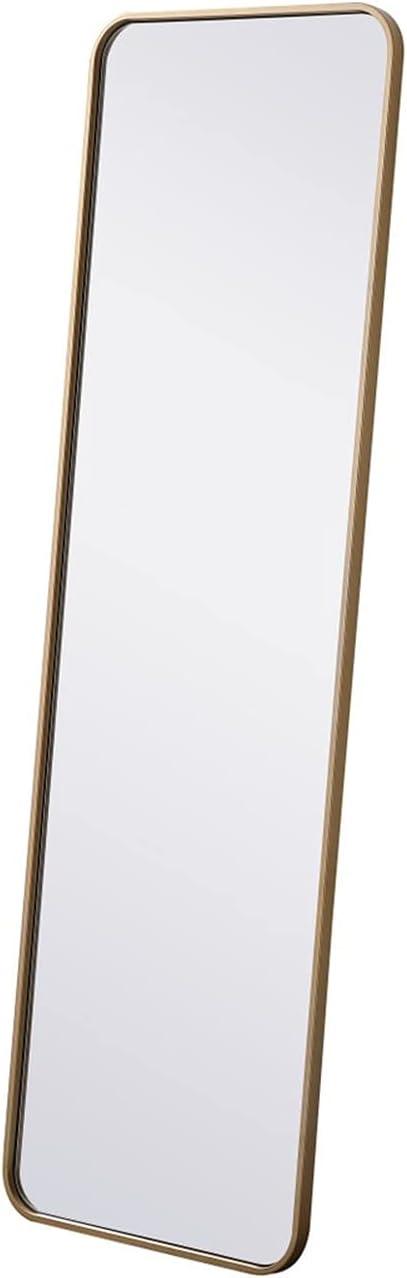 Soft corner metal rectangular mirror 18x60 inch in Brass