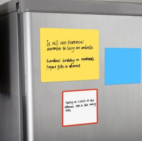 Reusable Dry Erase Sticky Notes with Dry Erase Markers & Clips. Multi-Color 4x4 6-Pack! Eco-Friendly & Washable-Perfect for Lists, Labels & Reminders. Your Sticky Note for Home & Office!