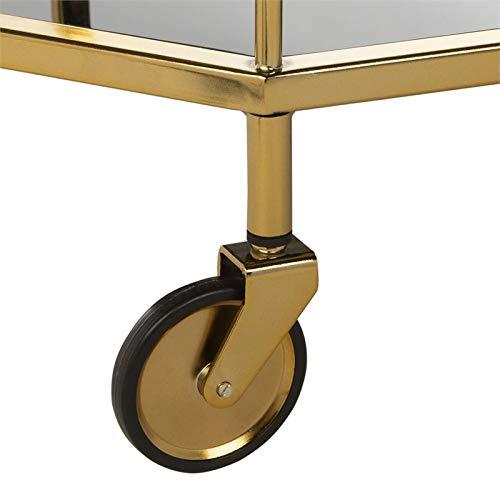 Silva 2 Tier Octagon Bar Cart - BCT8004C - Brass/Black - Safavieh