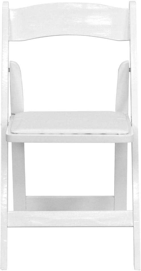 Elegant White Beechwood Folding Chair with Detachable Cushion