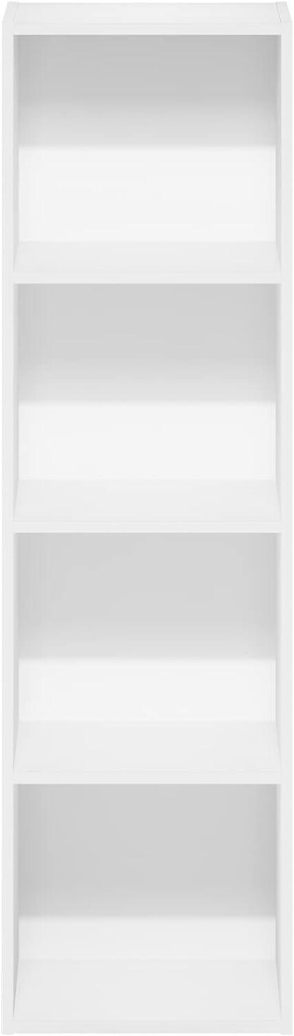 Furinno Pasir 4-Tier Open Shelf Bookcase, White