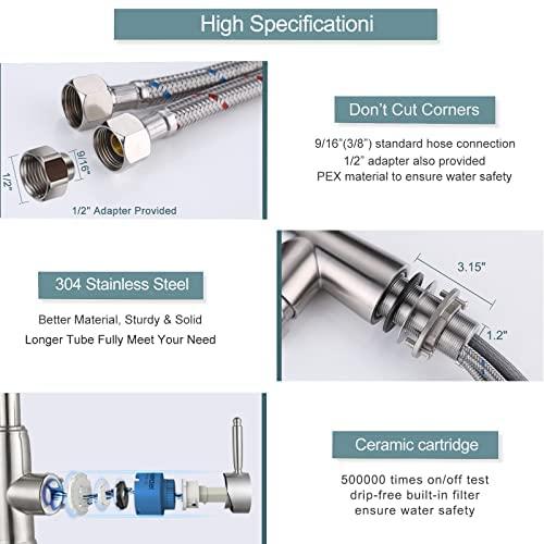 WOWOW WOWOW Pull Down Kitchen Faucet with Soap Dispenser 2310101-S-WF