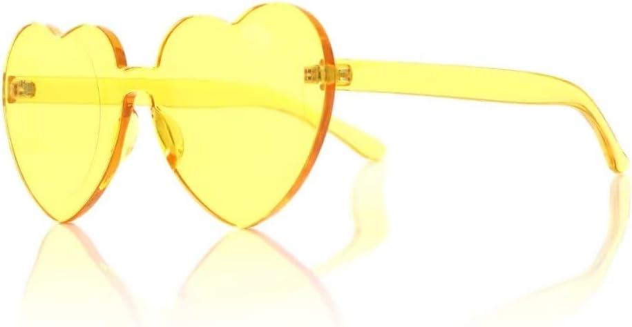 Yellow Acrylic Heart Glasses (Each)