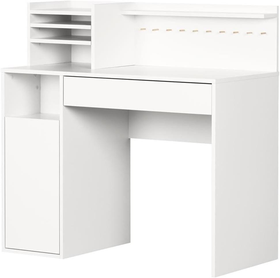 Crea Craft Table with Hutch Pure White