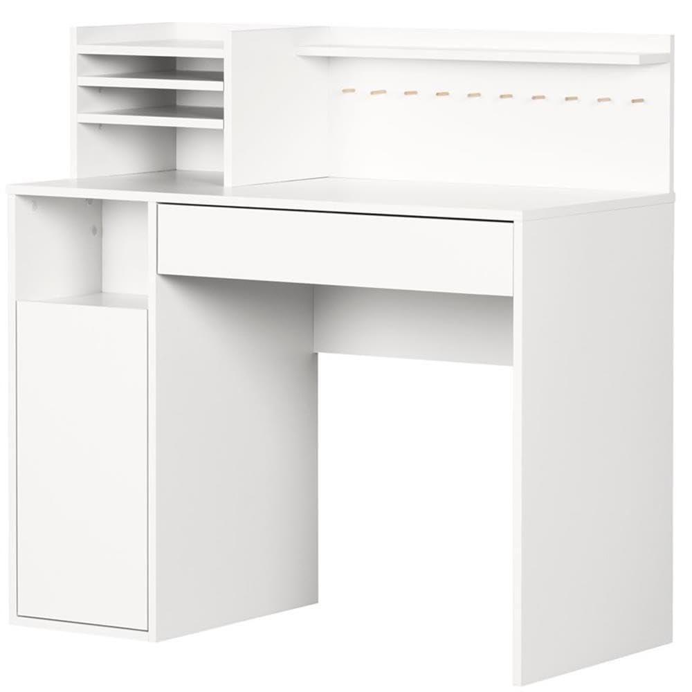 Crea Craft Table with Hutch Pure White