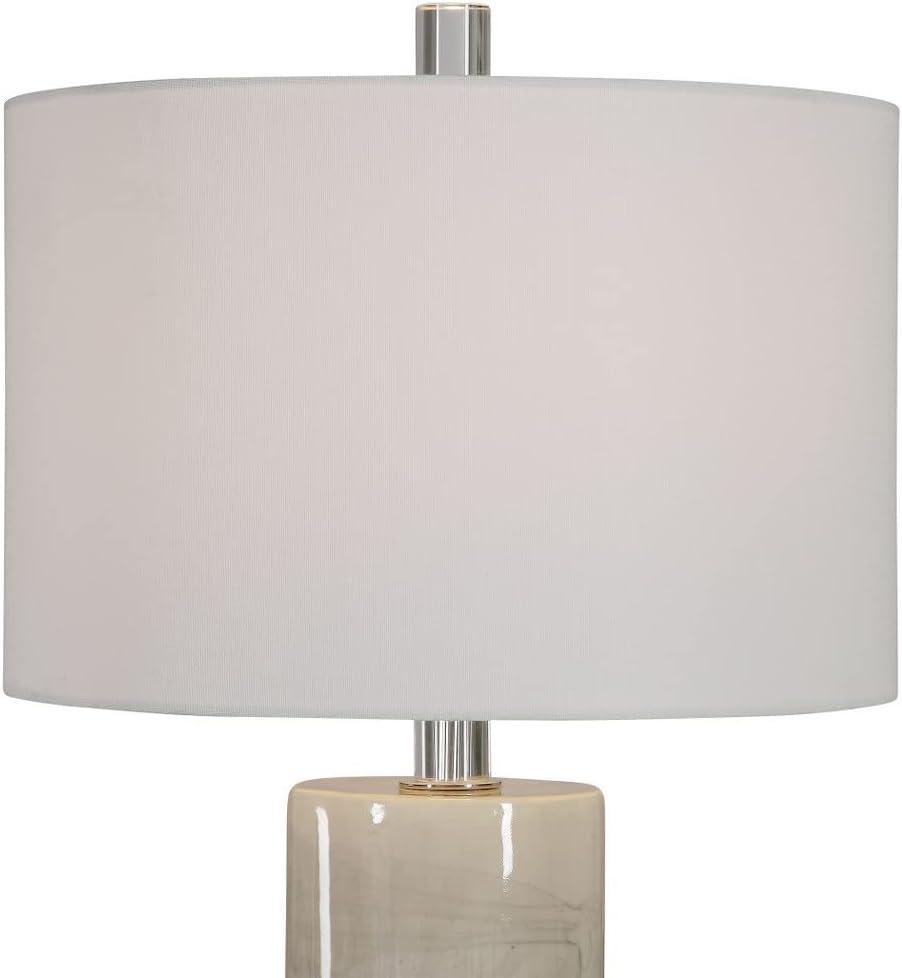 Uttermost Zesiro 32" Beige Glaze Cylindrical Ceramic Table Lamp