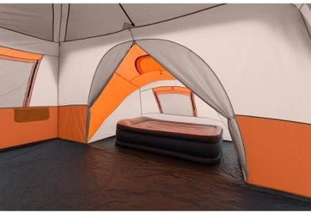 Ozark Trail 11-Person Instant Cabin Tent with Private Room – 3-Room Family Camping Tent with Awning