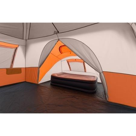 Ozark Trail 11-Person Instant Cabin Tent with Private Room – 3-Room Family Camping Tent with Awning