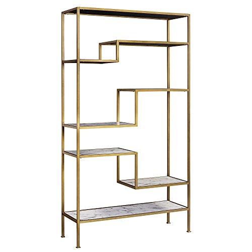 Mercer41 Carbone Marble-Look 5-Tier Display Bookcase Shelf