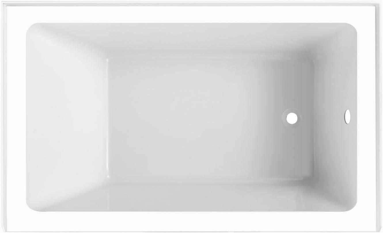 Kingston Brass Aqua Eden 54-Inch Acrylic Rectangular 3-Wall Alcove Tub