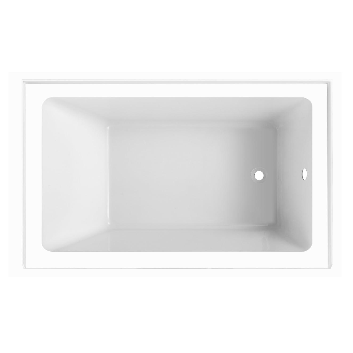 Kingston Brass Aqua Eden 54-Inch Acrylic Rectangular 3-Wall Alcove Tub
