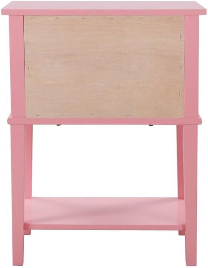 Glory Furniture Newton 2 Drawer Nightstand in Pink