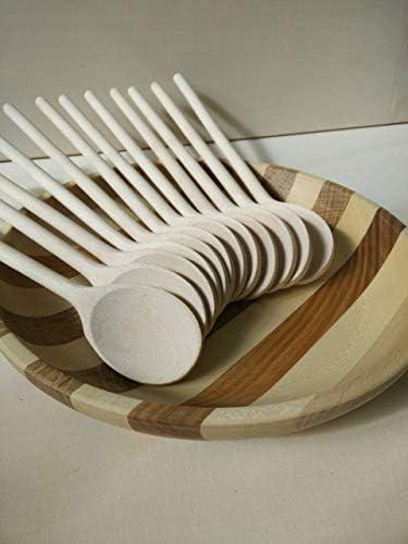 Mr.Woodware 12 Inch Wooden Spoons for Cooking - Set of 12 Long Handle Oval Wooden Spoon for Mixing, Stirring, Tasting - Kitchen Wooden Utensils For Cooking and Crafts, Personalized Wood Burning