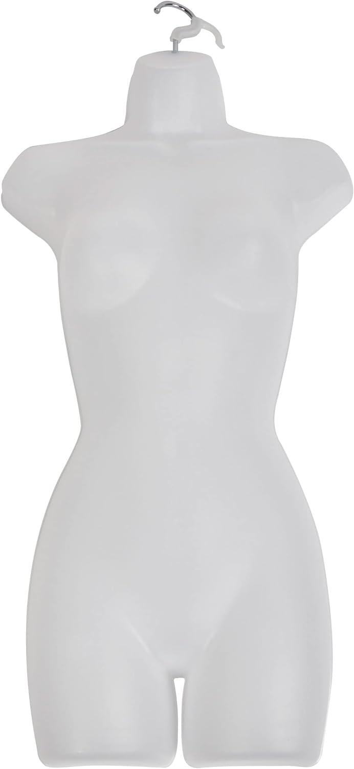 Frosted Shatterproof Female Torso Form with Hook