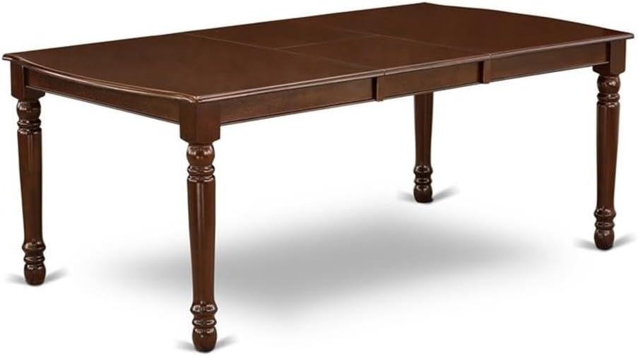 East West Furniture Dover Wood Butterfly Leaf Dining Table in Mahogany