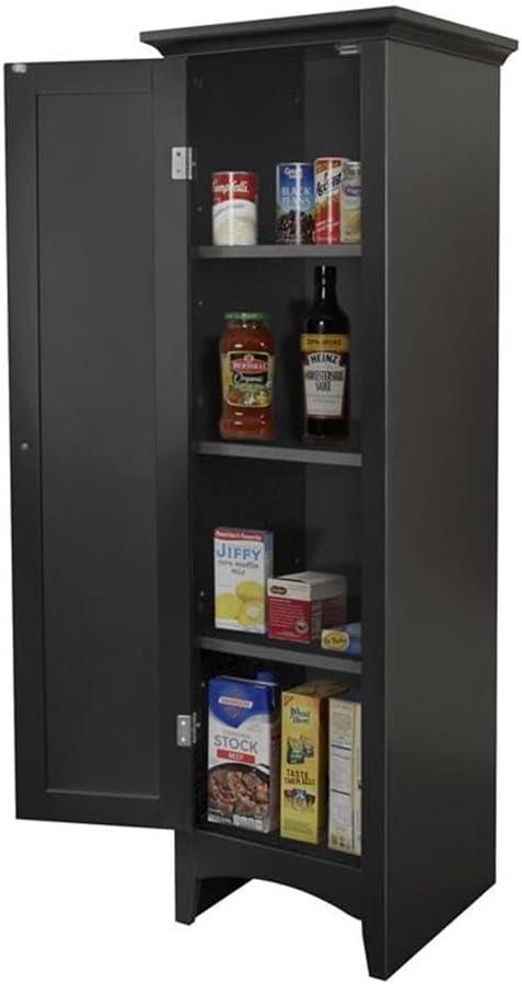 OS Home & Office One Door Kitchen Storage Pantry in Black