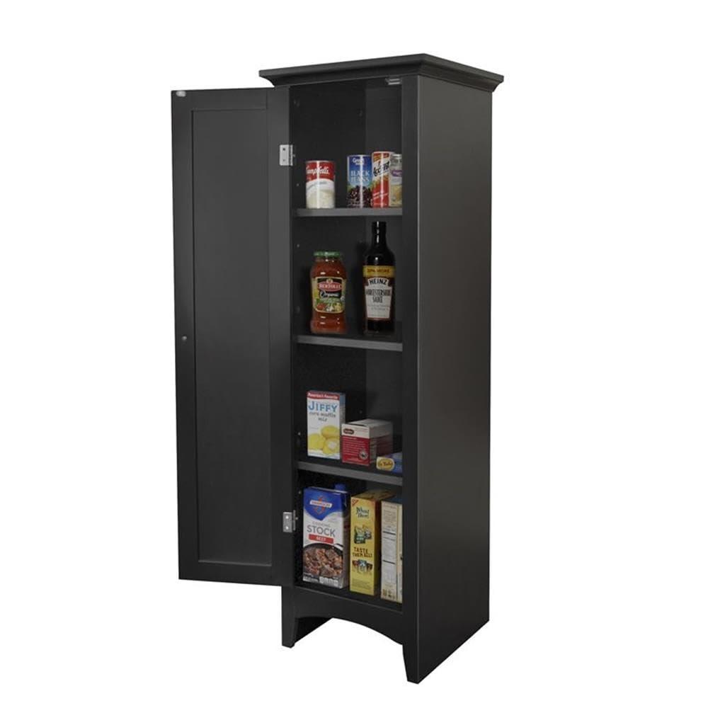 OS Home & Office One Door Kitchen Storage Pantry in Black