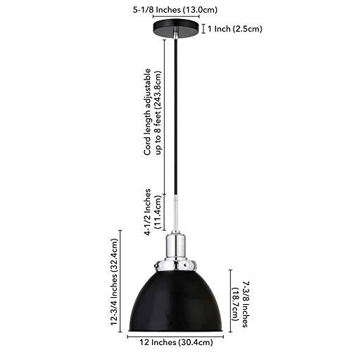 Evelyn&Zoe 12" Blackened Bronze/Polished Nickel Metal Pendant
