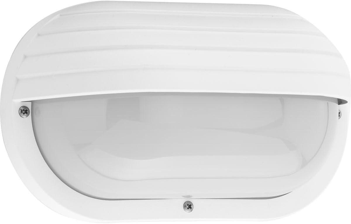 Progress Lighting, Bulkhead Collection, 1-Light Wall/Ceiling Mount, White, Polycarbonate Shade