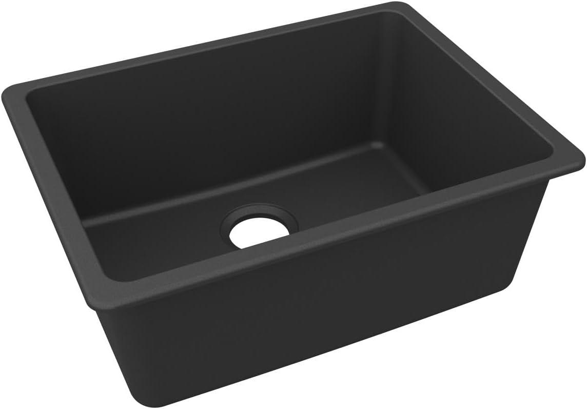 Elkay Quartz Classic 24-5/8" x 18-1/2" x 9-1/2" Single Bowl Undermount Sink, Graphite