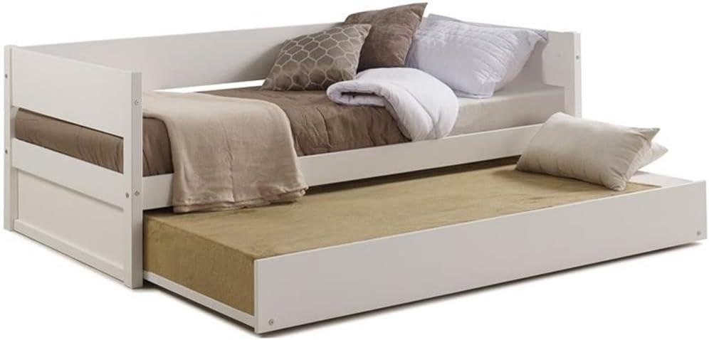 Camaflexi Tribeca Solid Wood Twin Daybed and Trundle Set in White