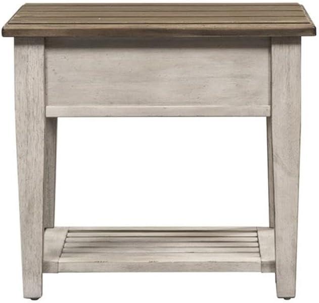 Heartland Off White Wood Drawer End Table