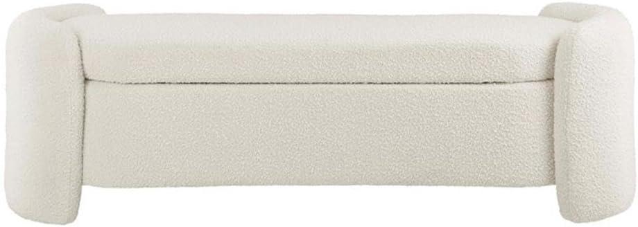 Nebula Boucle Upholstered Bench Ivory
