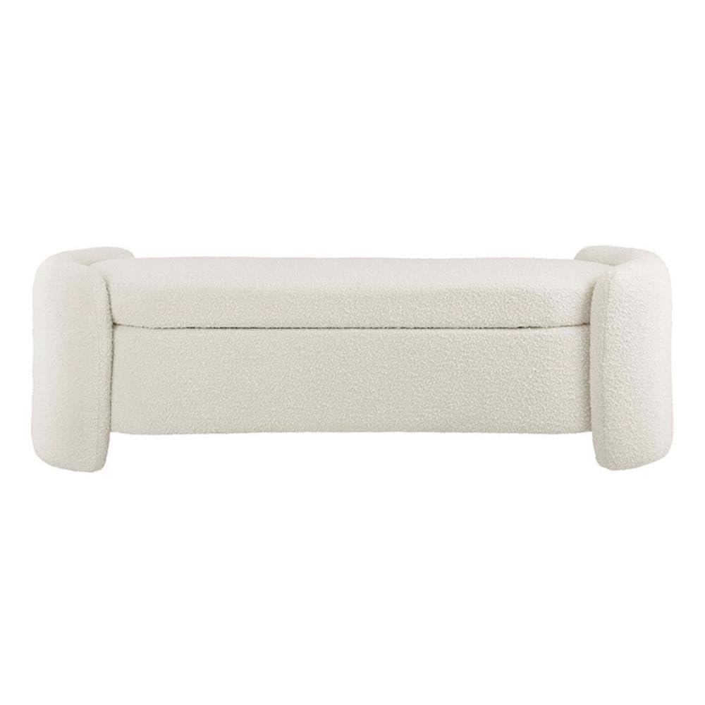Nebula Boucle Upholstered Bench Ivory