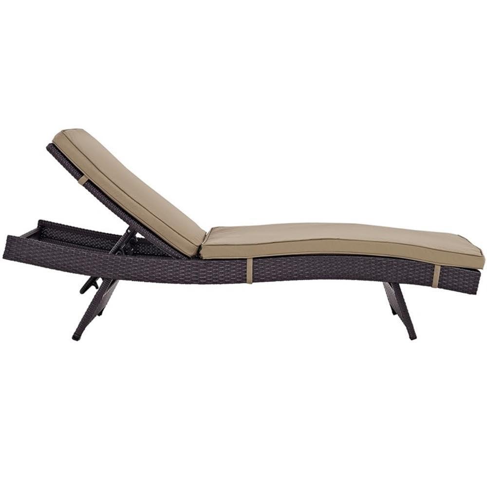 Modway Convene Outdoor Patio ChaiseSet of 2 in Espresso Mocha