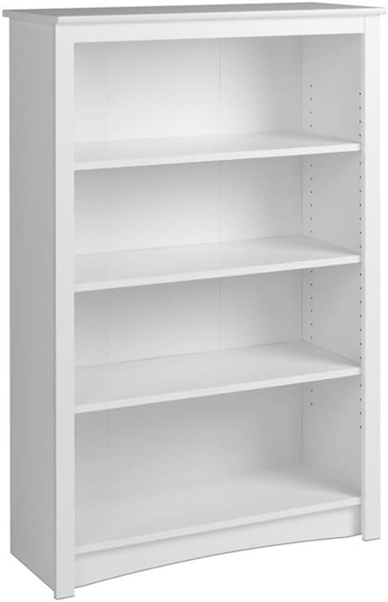 Home Office 4-Shelf Standard Bookcase, 31.5 in. W x 48 in. H x 13 in. D, White