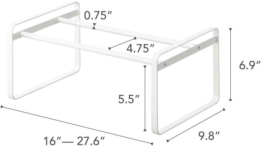 White Stackable Metal Shoe Rack with Adjustable Length