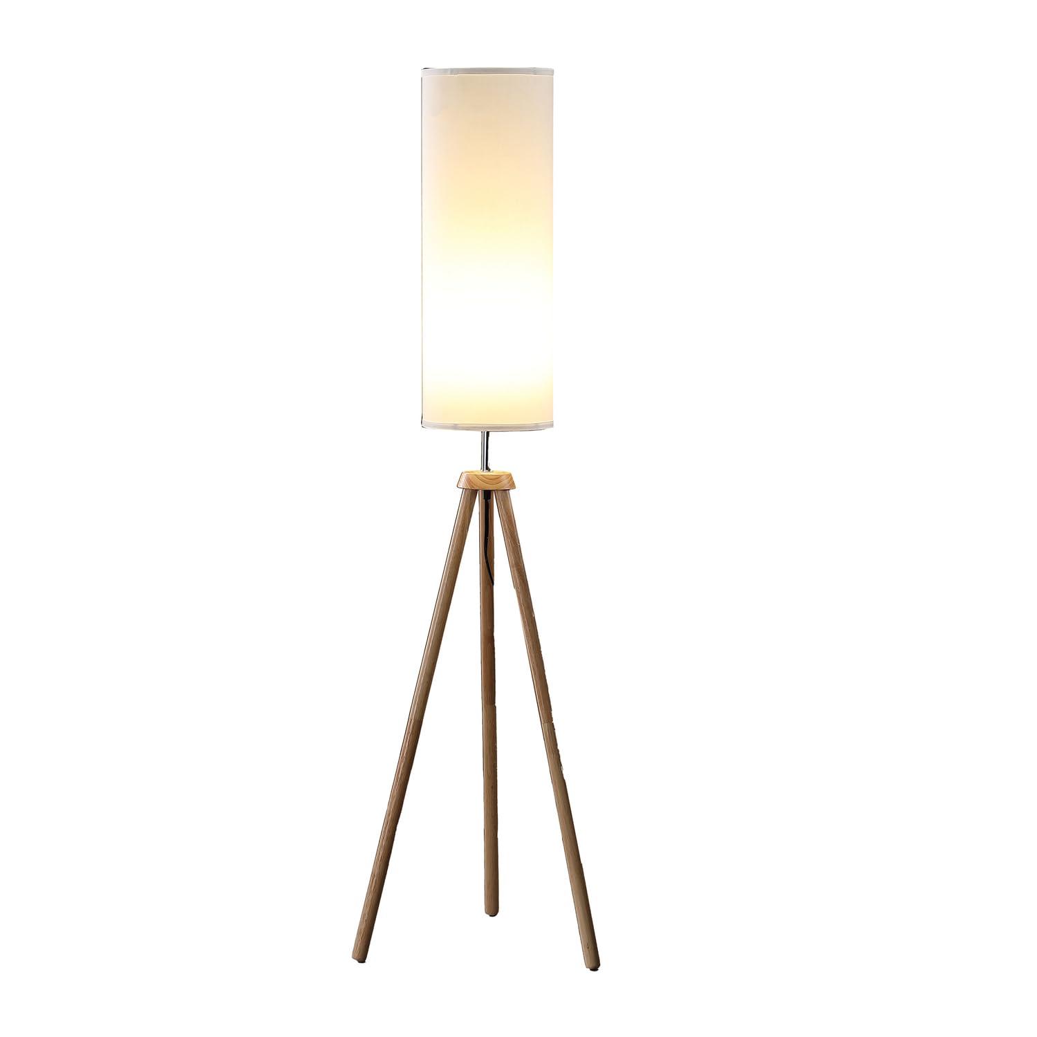 58.5" Lauren Modern Tripod Floor Lamp with Linen Shade - Ore International: UL Listed, Push Button Switch