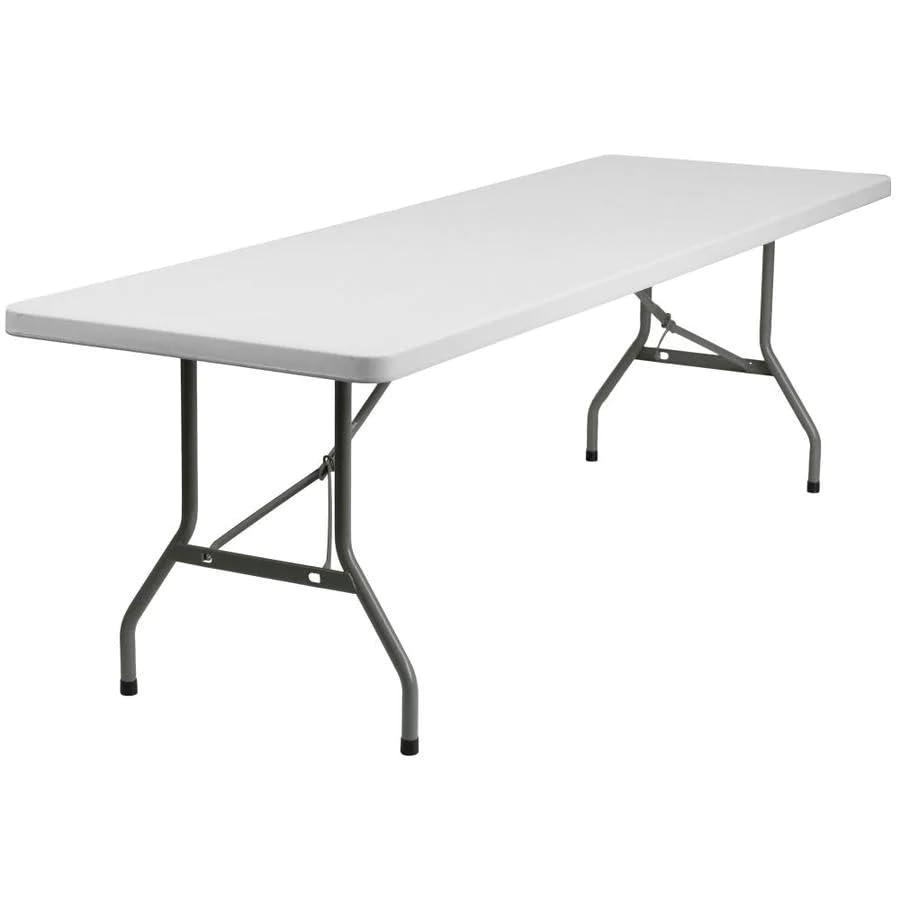 Amazing for less 8ft Folding Table White Plastic Portable Long Foldable Tables Indoor Outdoor Party Picnic Camping Fold Table 8 Foot (4ft, 6ft, 8ft)