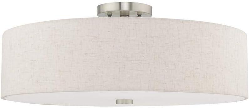 Contemporary Indoor/Outdoor 5-Light Brushed Nickel Drum Ceiling Fixture