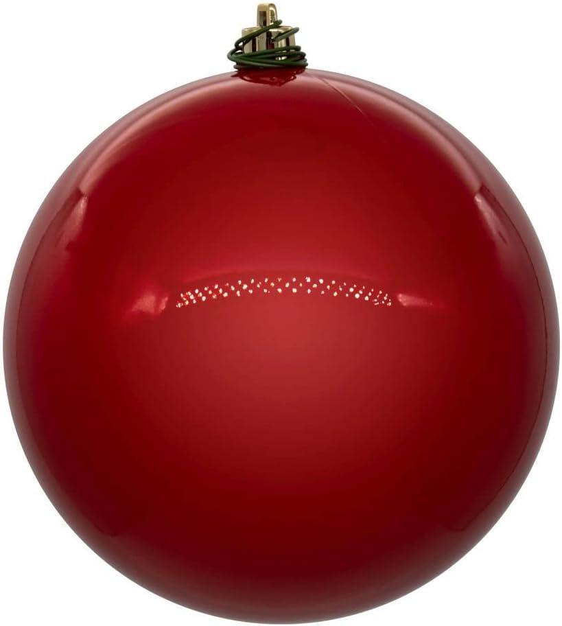 Vickerman 4" Red Pearl Shatterproof Plastic Ball Ornament Set