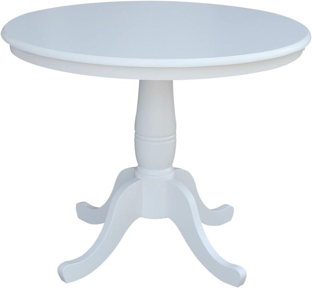 36" Round Top Pedestal Table White - International Concepts