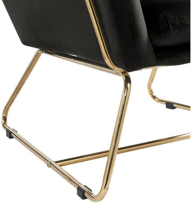 Keira Purple Velvet Accent Chair with Metal Base