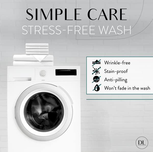 Danjor Linens 6 Piece Hotel Luxury Soft 1800 Series Premium Bed Sheets Set with Deep Pockets, Full, White