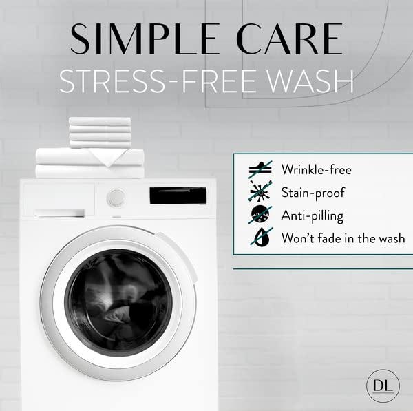 Danjor Linens 6 Piece Hotel Luxury Soft 1800 Series Premium Bed Sheets Set with Deep Pockets, Full, White