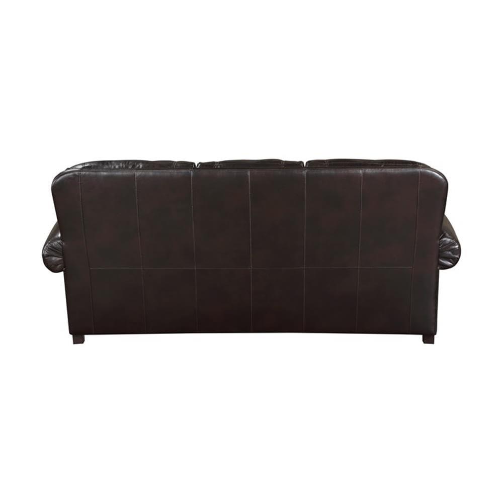 Lexicon Milford Faux Leather 2-Piece Upholstered Sofa Set in Brown