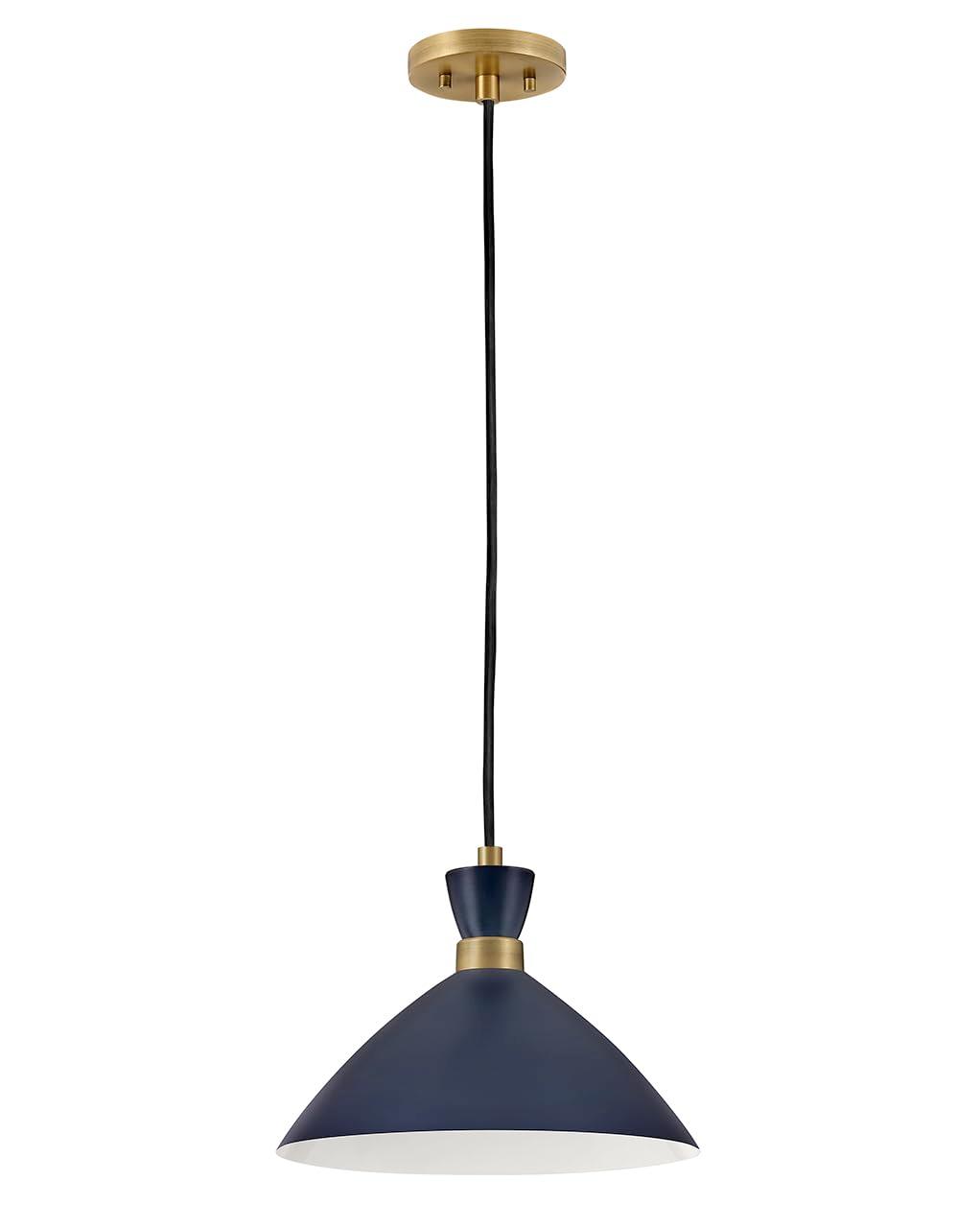 Lark Simon 1 - Light Pendant in  Matte Navy/Heritage Brass