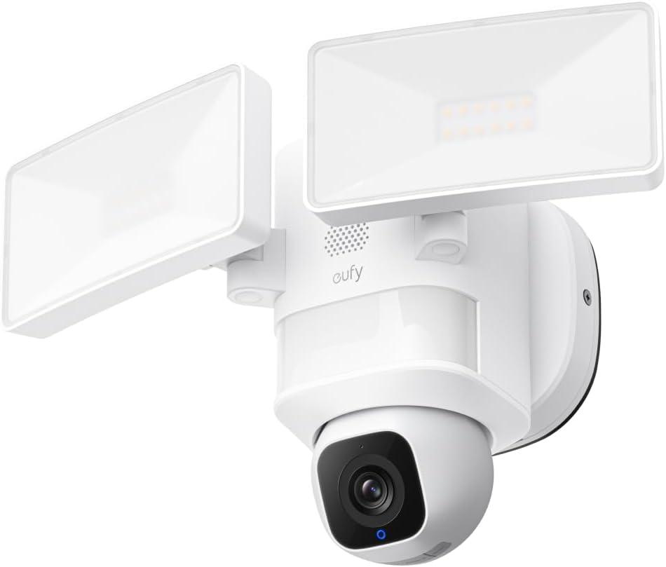 White Outdoor Wi-Fi Floodlight Security Camera with Pan and Tilt