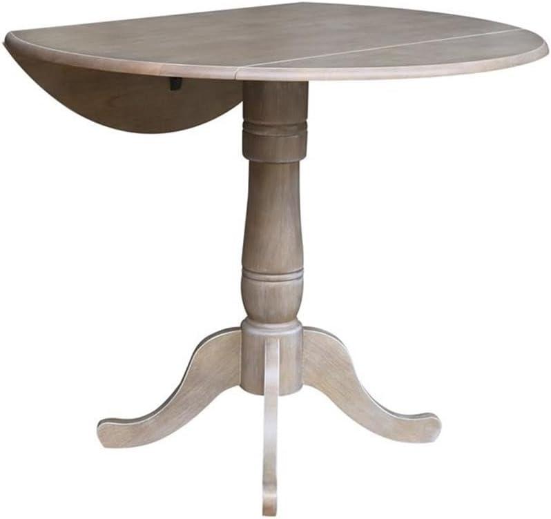 42" Round Dual Drop Leaf Pedestal Table - 35.5"H