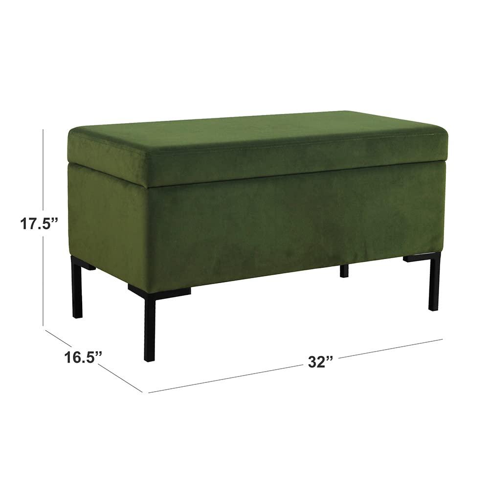 Medium Storage Bench with Metal Legs Gray Woven - HomePop