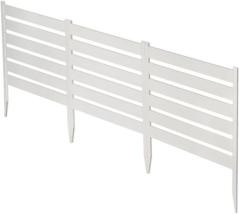 Zippity Outdoor Products 26in H x 24in W (3 Panels) No Dig Zippity Maui Fence Kit, Charcoal Color WoodTek Vinyl Fence Panel, Temporary Outdoor Border for Garden, Easy Install DIY Fence for Backyard, Patio, & Deck, ZP19066