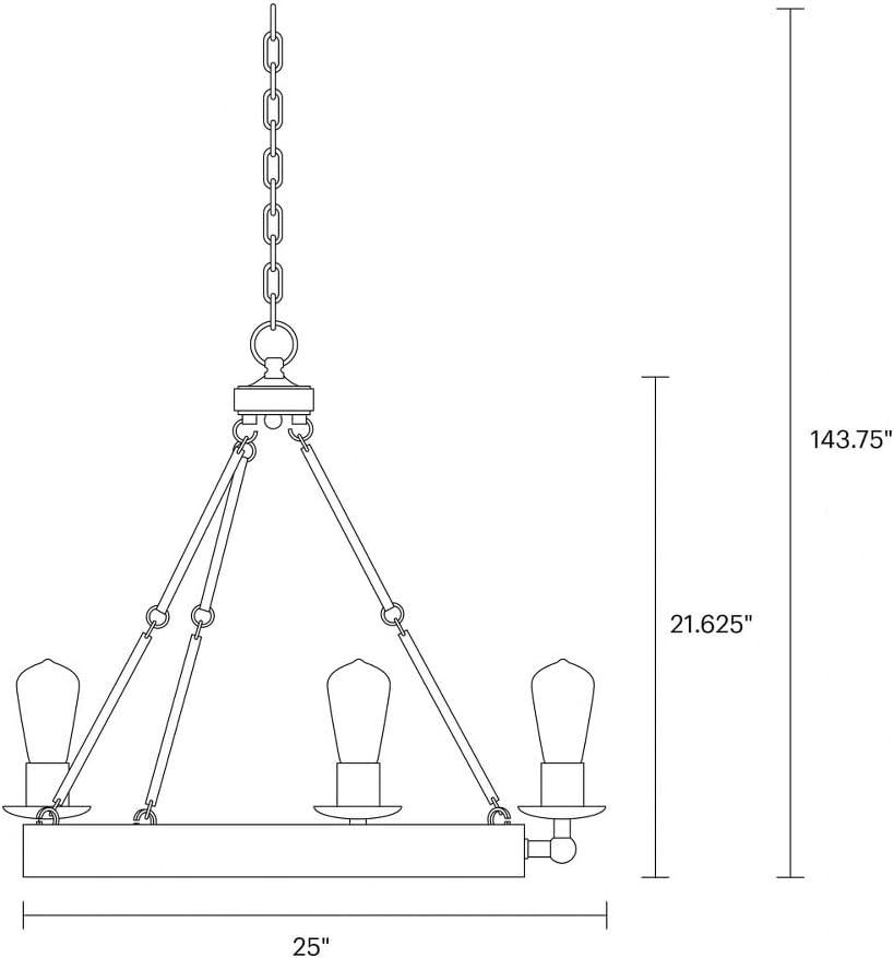 Rosswood Metal Chandelier (25"-31")