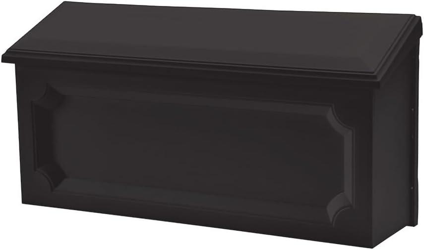 Gibraltar Mailboxes Windsor Medium Capacity Rust-Proof Plastic Black, Wall-Mount Mailbox, WMH00B04